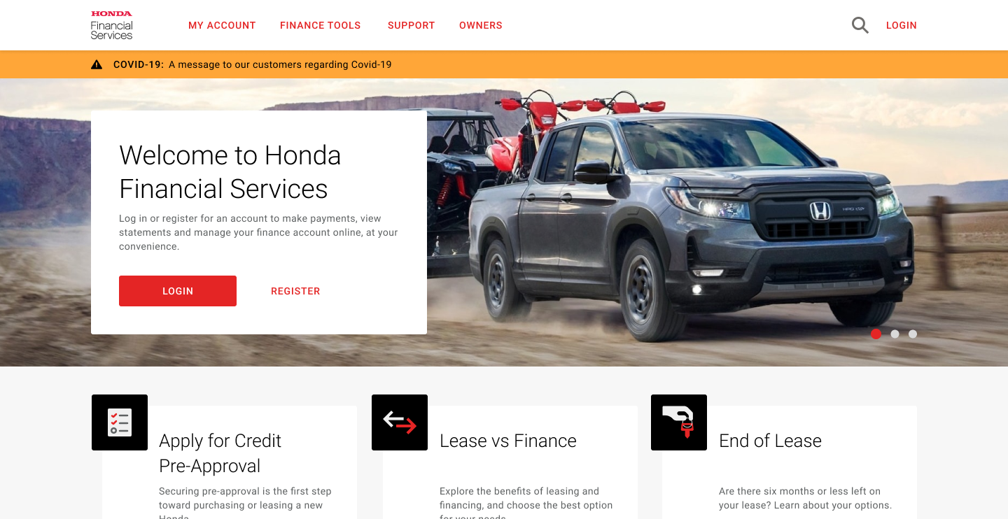 2 Desktop – Honda Landing Page-Pre Login